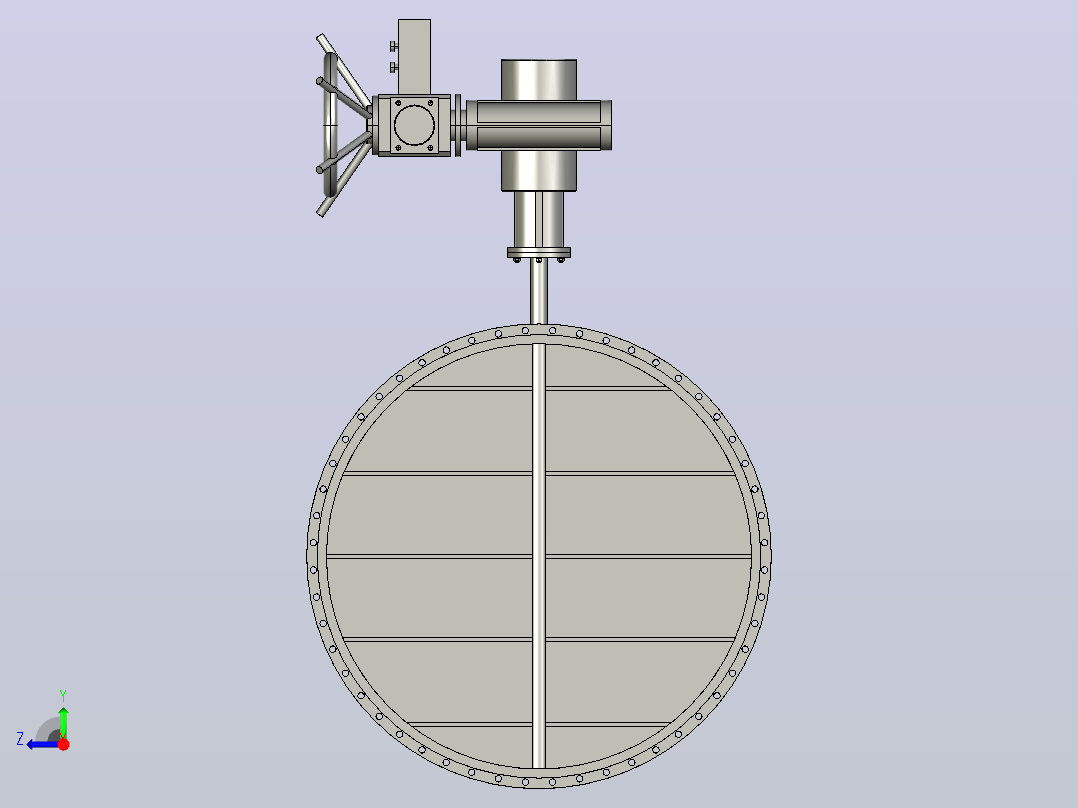 通风调节蝶阀[BG390B-DN2200(0.05-0.1Mpa)]右视图