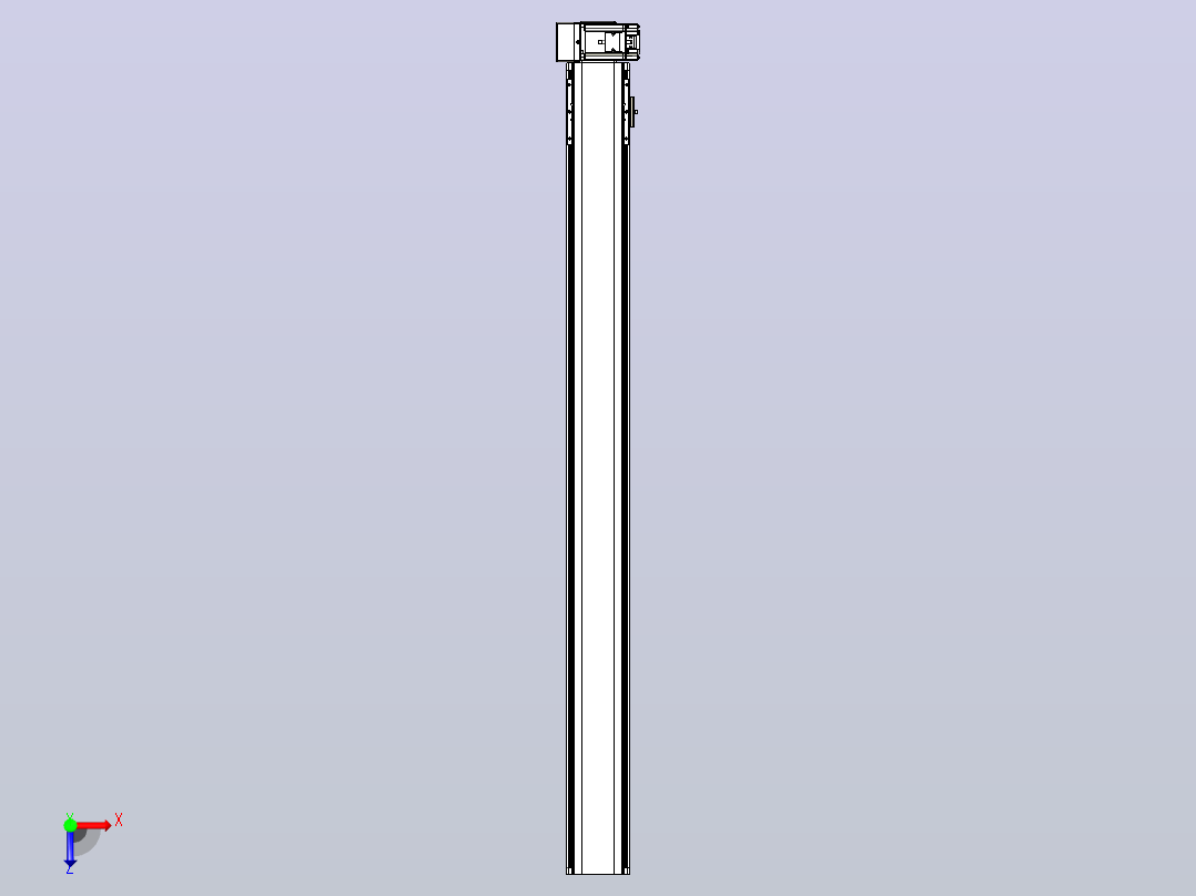 皮带直线轴半封闭可选导轨TPA-HNB-105D-90-L1150-RU-Y-P20-N3俯视图