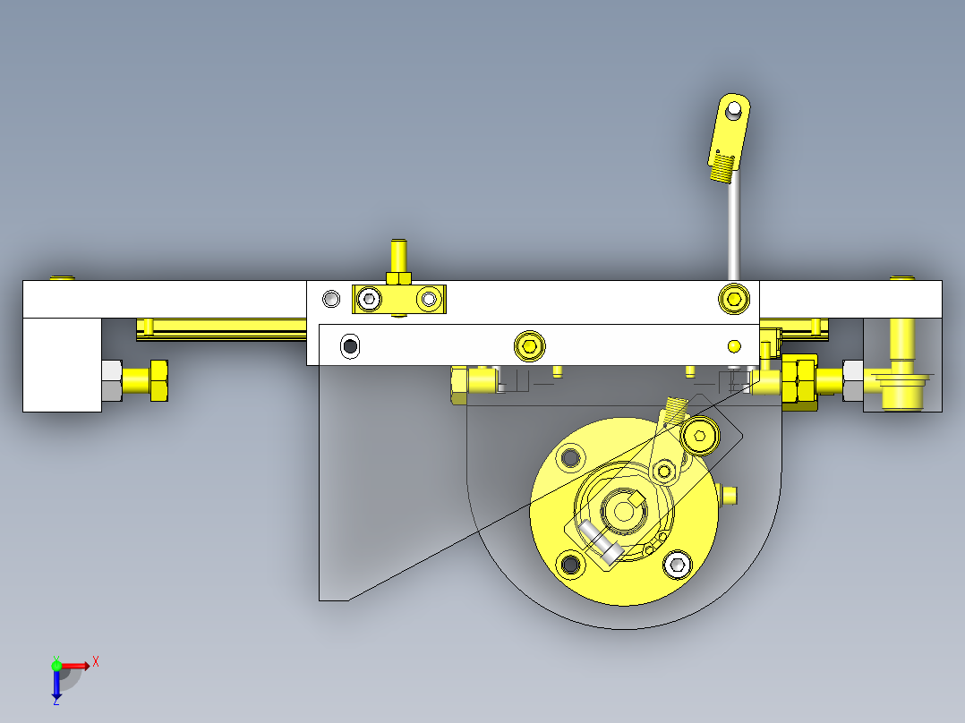 滑动翻转机构俯视图