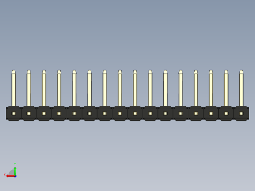 彩色公排针 100mil 2.54mm 系列-DS1022_black_16p_100mil_TypeU_rev1.0后视缩略图