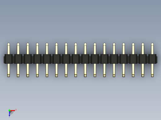 彩色公排针 100mil 2.54mm 系列-DS1022_black_16p_100mil_TypeU_rev1.0俯视缩略图
