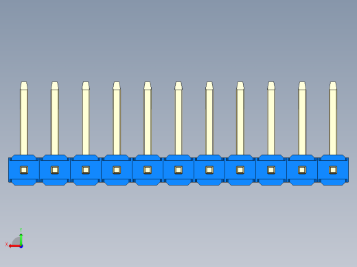 彩色公排针 100mil 2.54mm 系列-DS1022_blue_11p_100mil_TypeU_rev1.0后视缩略图