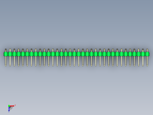 彩色公排针 100mil 2.54mm 系列-DS1022_green_34p_100mil_Type_SMT_R1_rev1.0俯视缩略图