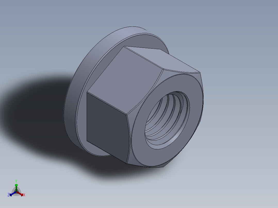 法兰螺母-58-FN.SLDPRT正等轴测图