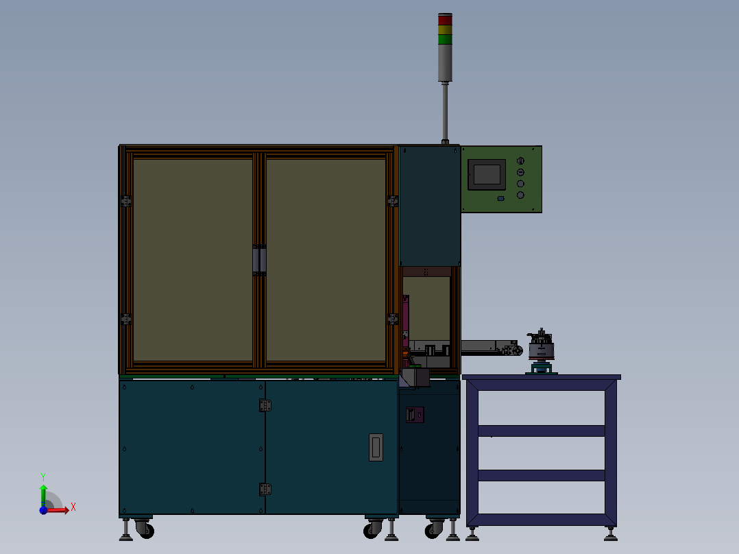 马达转子铜线剪切铆合机前视图