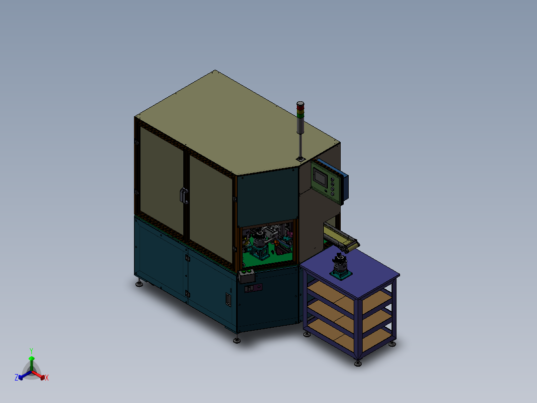 马达转子铜线剪切铆合机正等轴测图