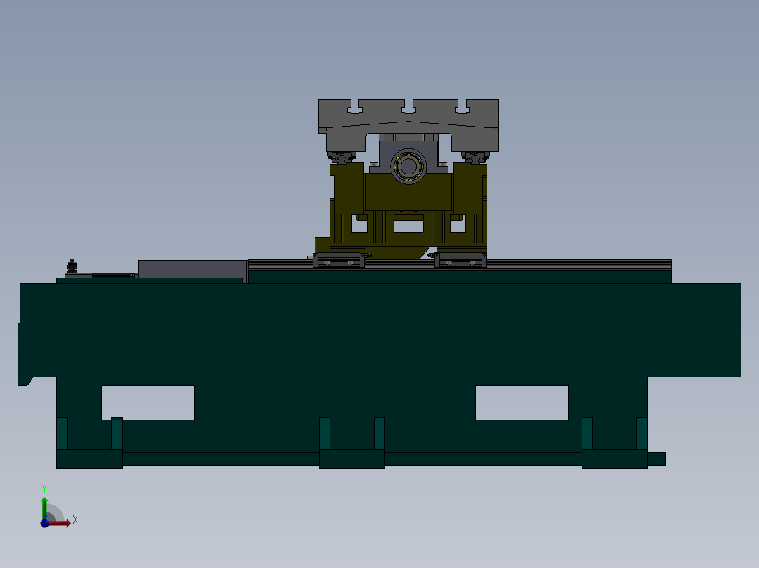 CNC数控加工台导向结构前视图