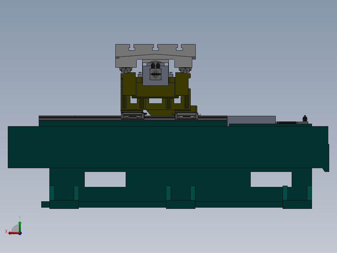 CNC数控加工台导向结构后视图
