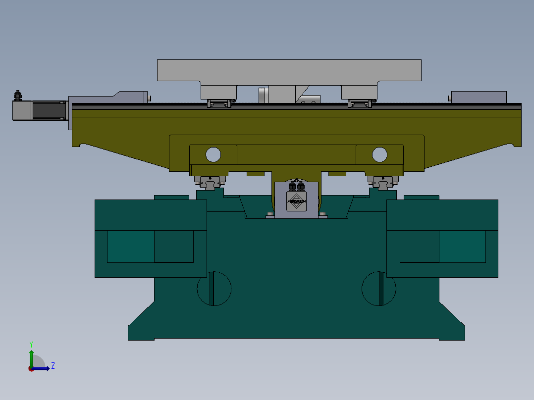 CNC数控加工台导向结构左视图