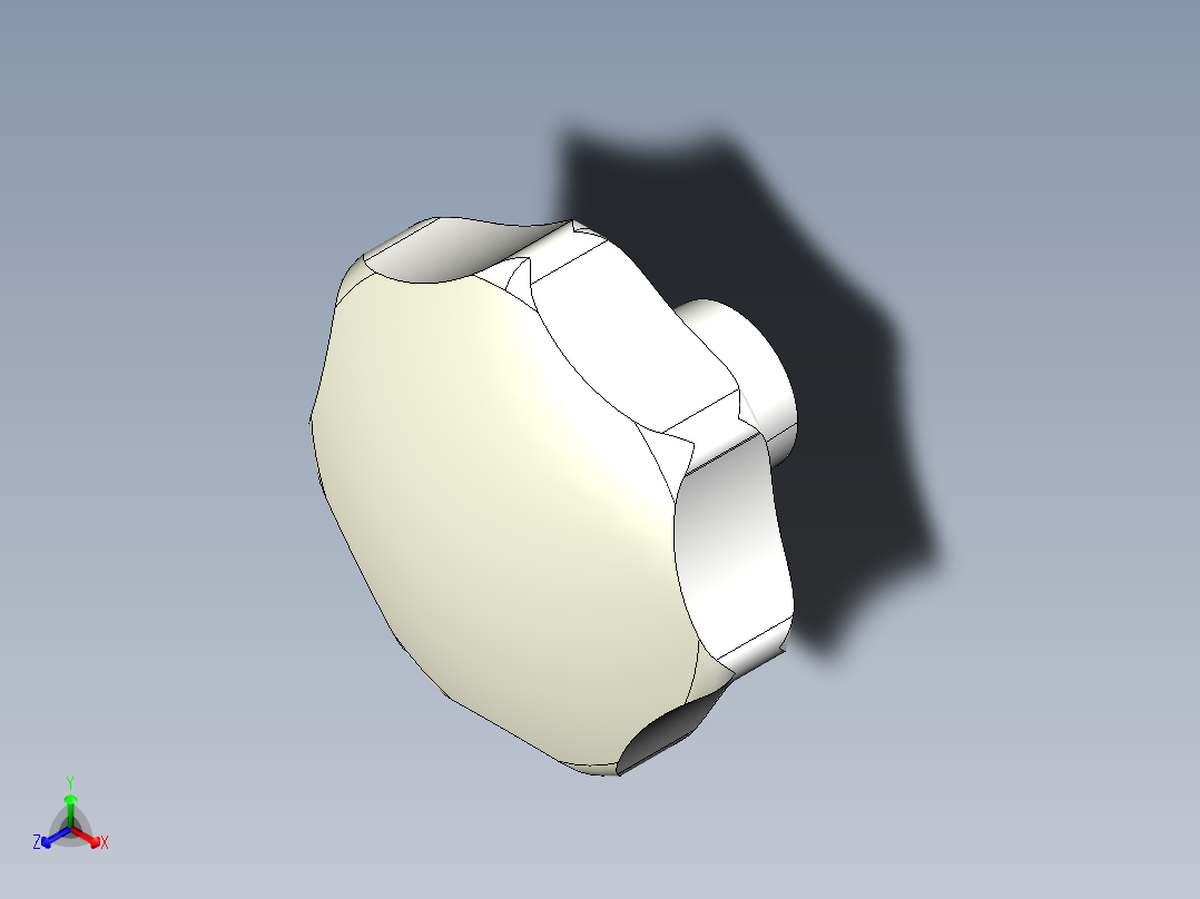 星型把手(鋁合金)2466-3D多系列多零件图纸模型主视图