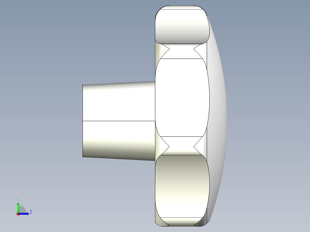 星型把手(鋁合金)2466-3D多系列多零件图纸模型左视图