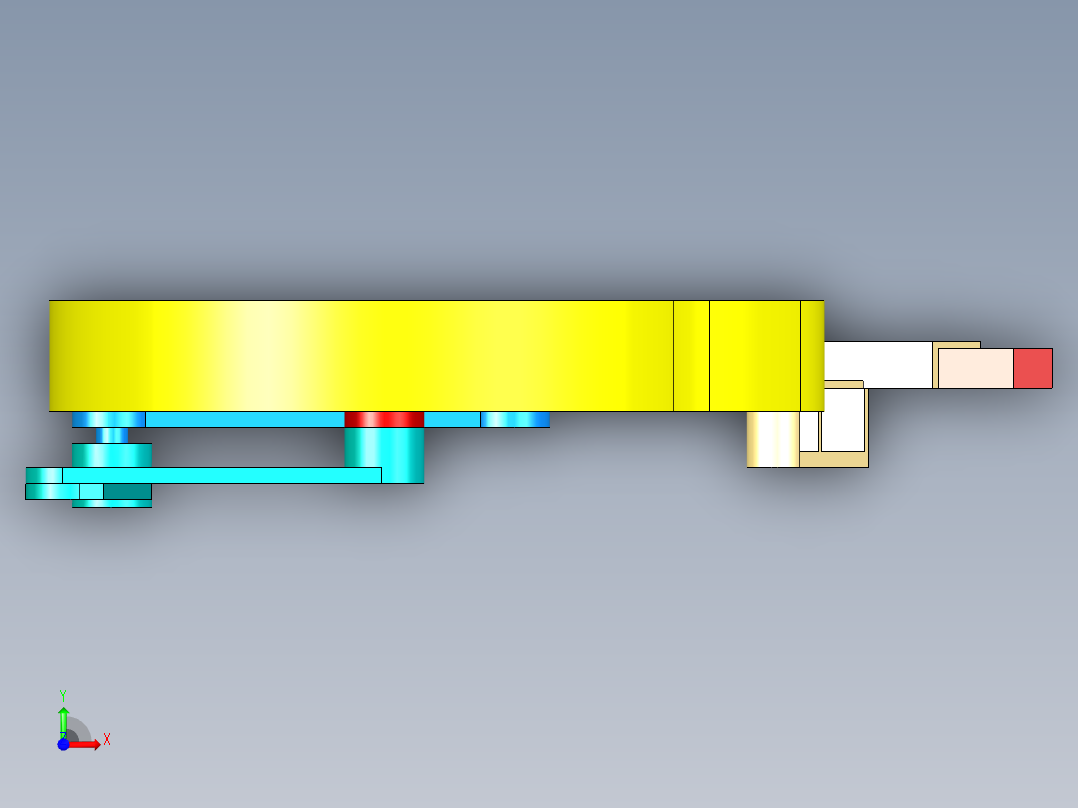 包装机推包机构三维模型前视图