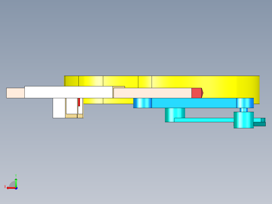 包装机推包机构三维模型后视图
