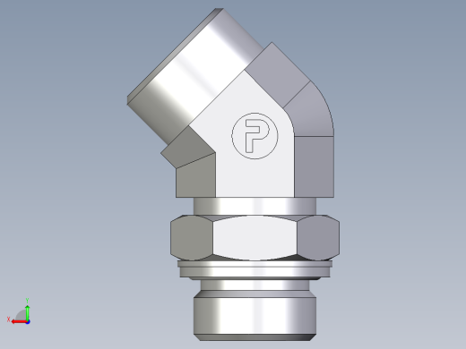 卡套式工业通用硬管接头EO_Adjustable_locknut_45_deg_elbow_VEE22LM27X2OMDCF后视缩略图