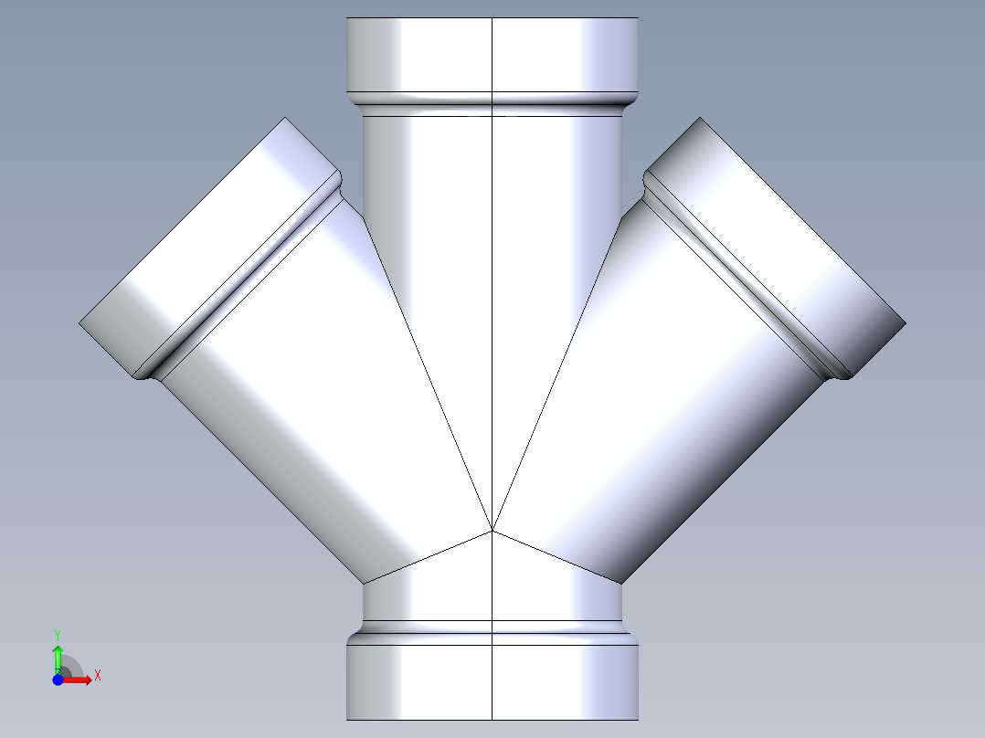船舶管路系统S7_SeaDrainPLUS_DoubleWye-SxSxSxS_37E163503_3in Sea Drain Plus - Double Wye - SxSxSxS前视图