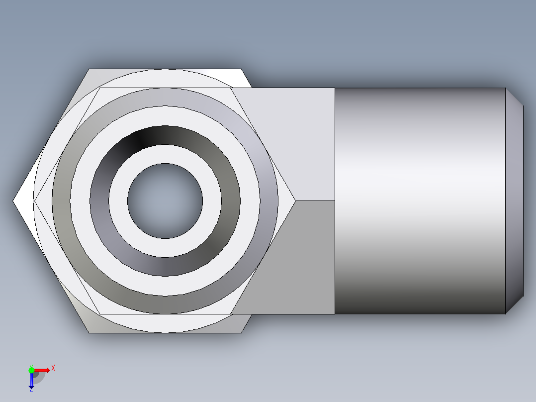 卡套式工业通用硬管接头EO_Swivel_nut_run_tee_EL06LOMDCF俯视图