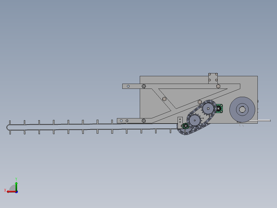 棉桃收获机构后视图