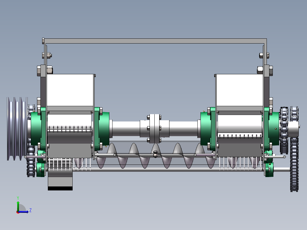 棉桃收获机构左视图