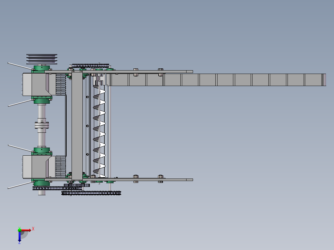棉桃收获机构俯视图