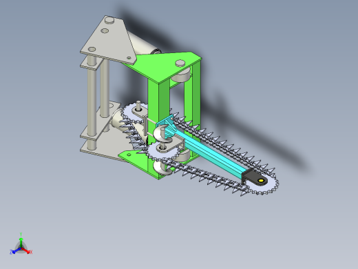 链式开沟机三维带参模型