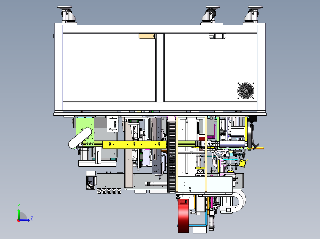手机电池上料裁切设备sw18可编辑左视图