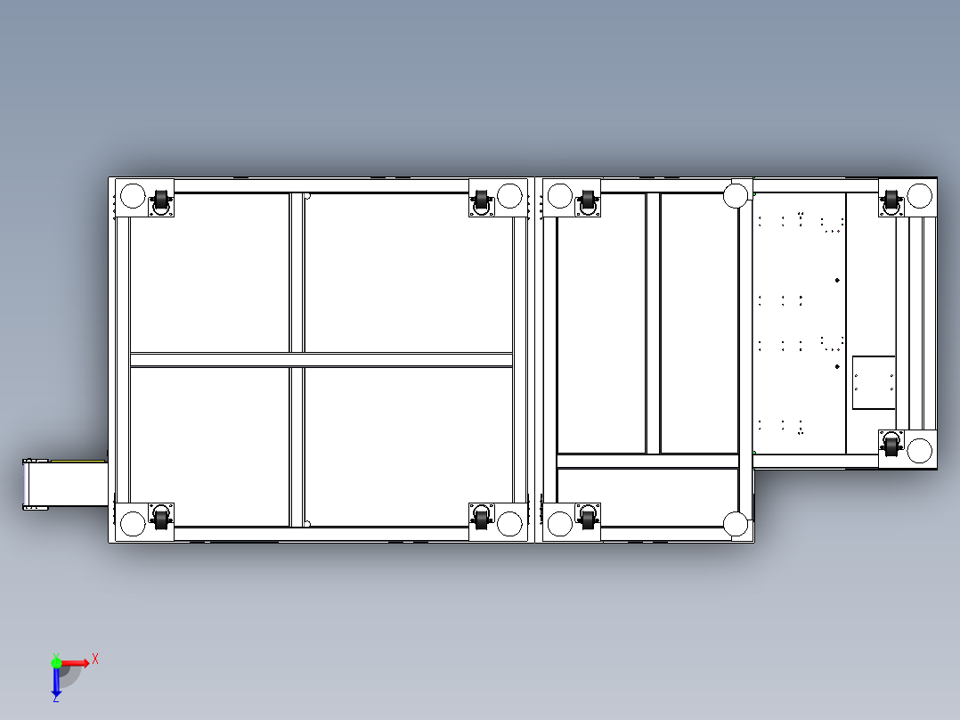手机电池上料裁切设备sw18可编辑俯视图