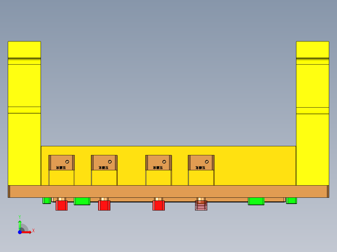 X513-A-笔记本CNC工装夹具三维模型CNC1前视图