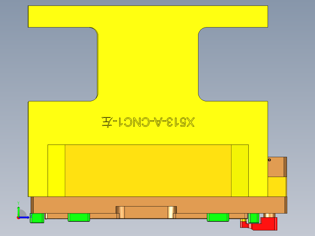 X513-A-笔记本CNC工装夹具三维模型CNC1左视图