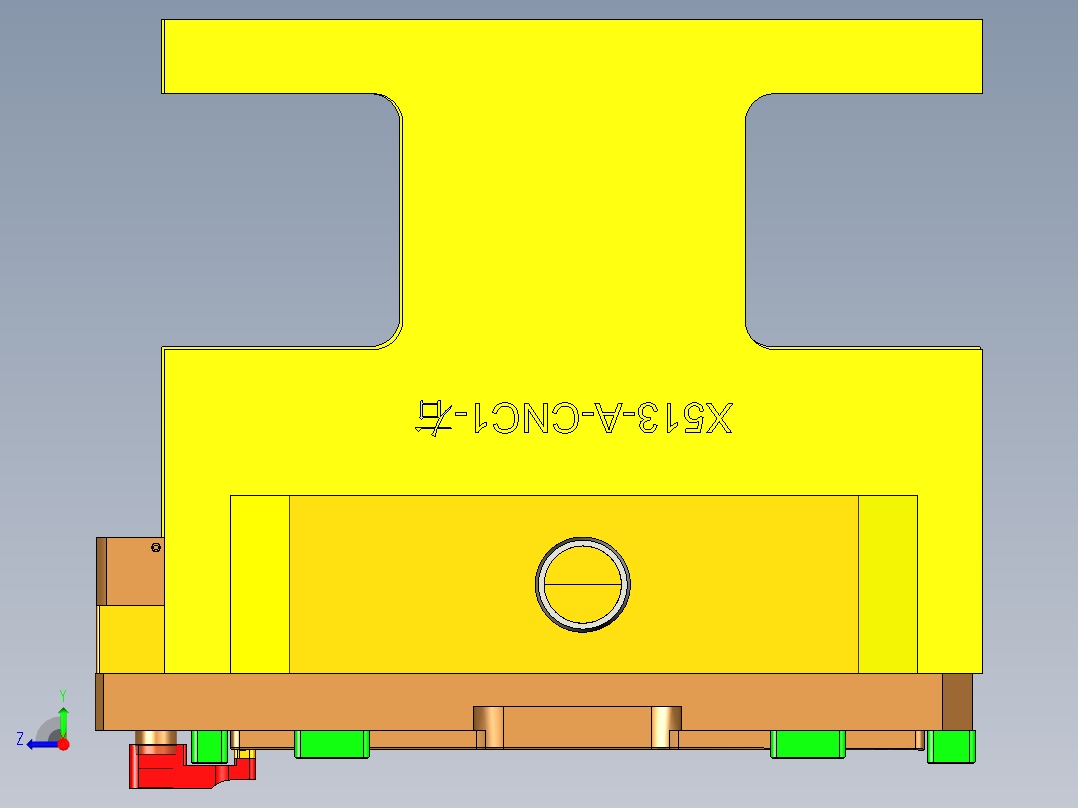 X513-A-笔记本CNC工装夹具三维模型CNC1右视图