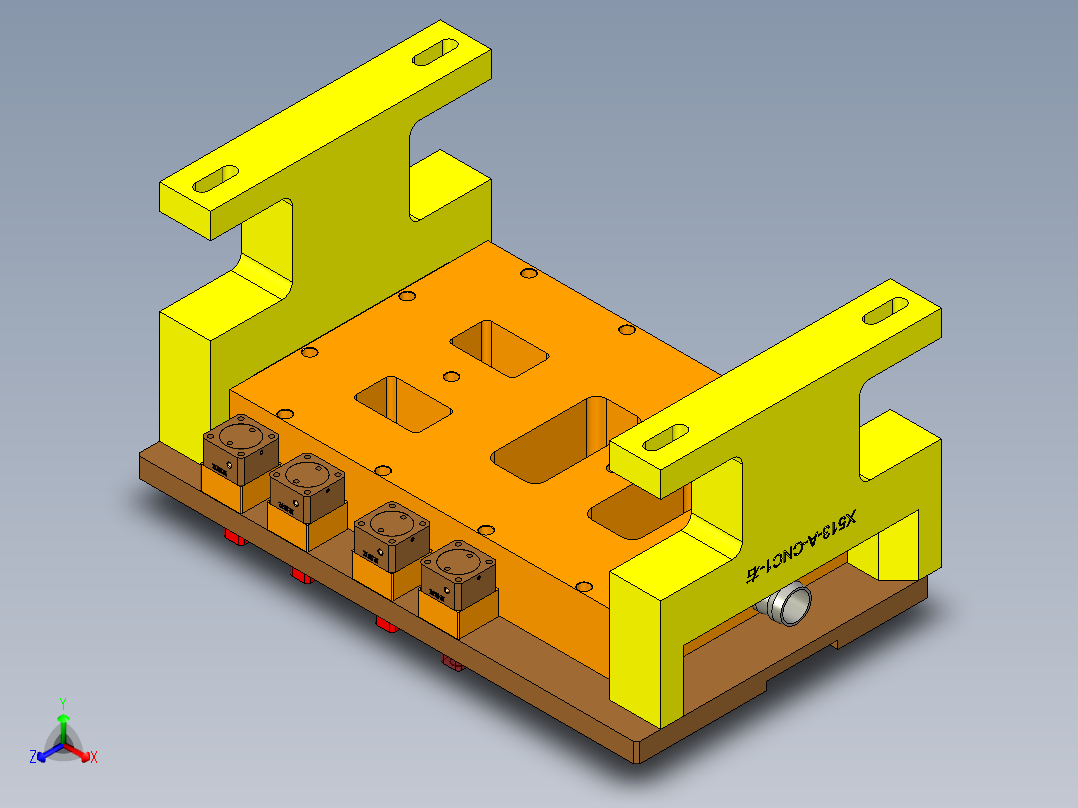 X513-A-笔记本CNC工装夹具三维模型CNC1正等轴测图
