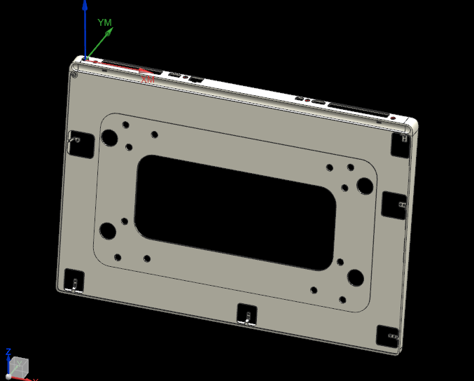 大尺寸电脑中框铣长槽CNC编程程序模型