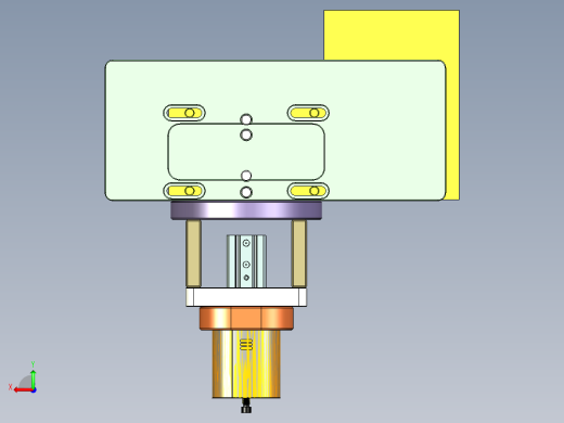 小型加湿器金属外壳铣落料+四周倒角CNC治具模型后视缩略图