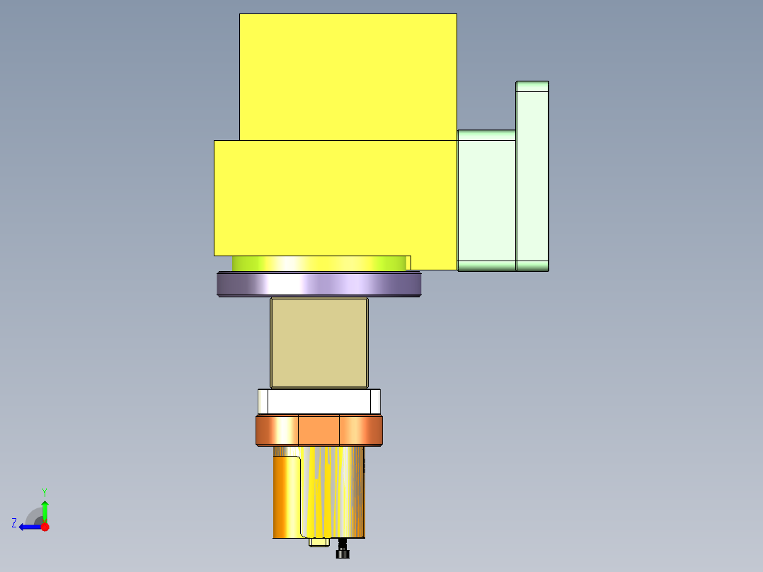 小型加湿器金属外壳铣落料+四周倒角CNC治具模型右视图