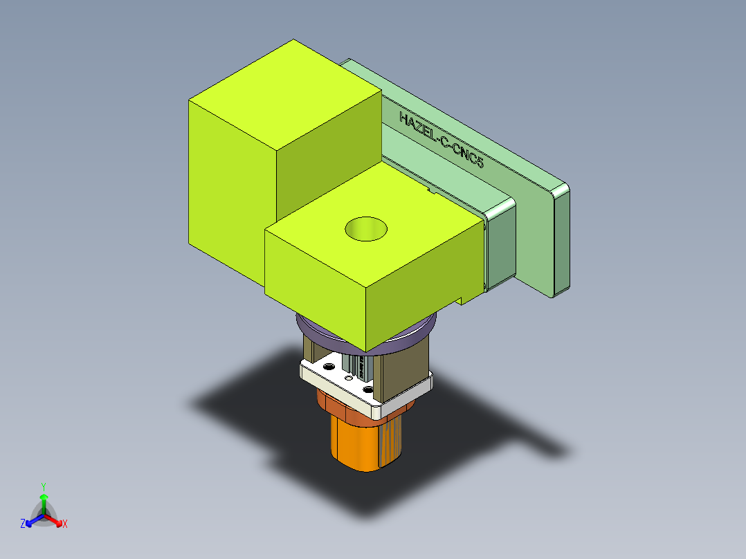 小型加湿器金属外壳铣落料+四周倒角CNC治具模型正等轴测图