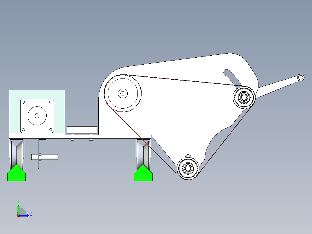 移动式砂带打磨机设计左视图