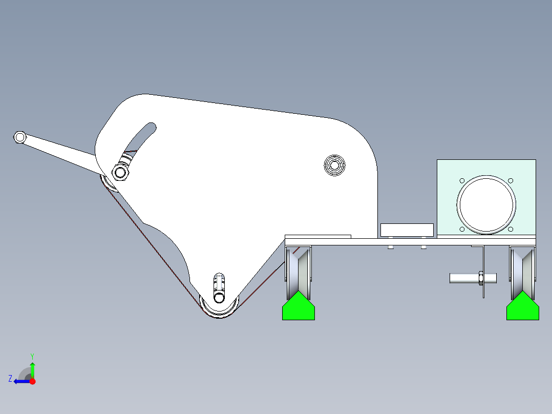 移动式砂带打磨机设计右视图