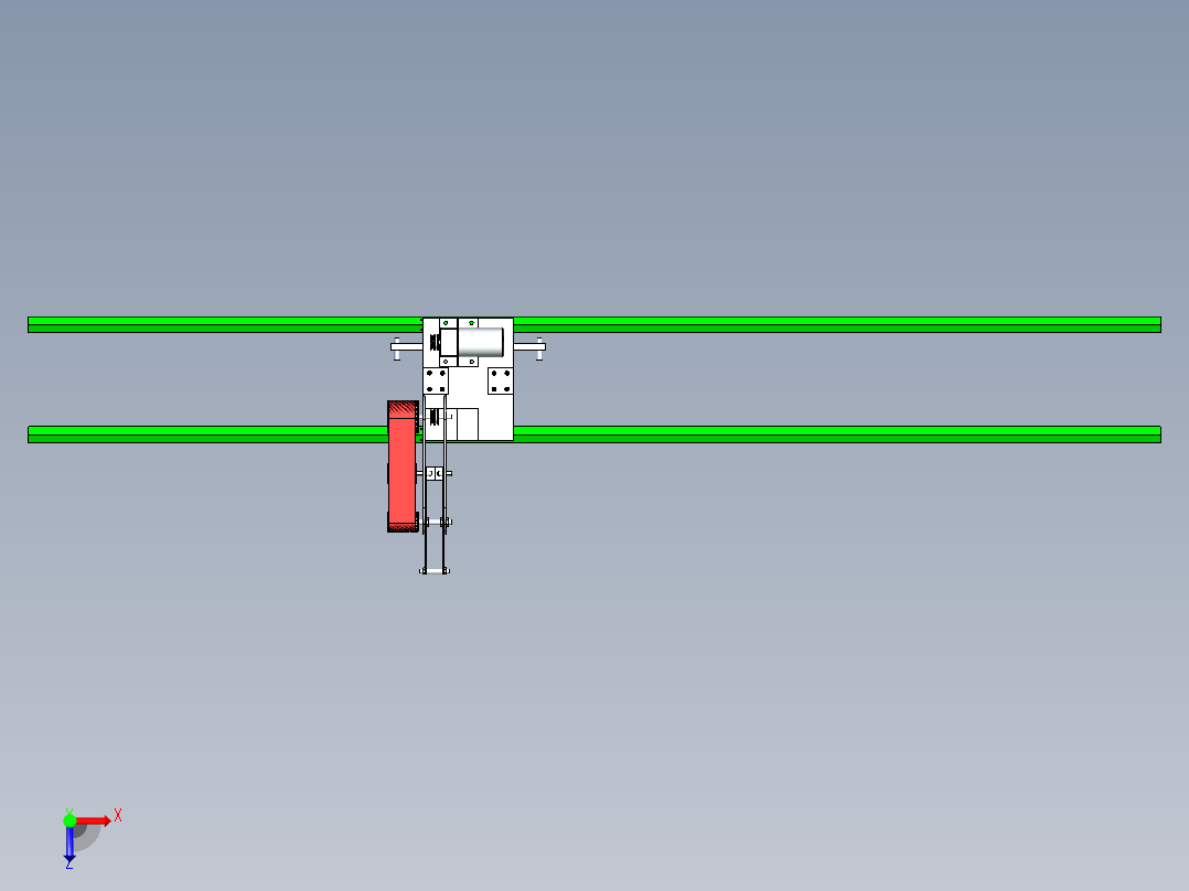移动式砂带打磨机设计俯视图