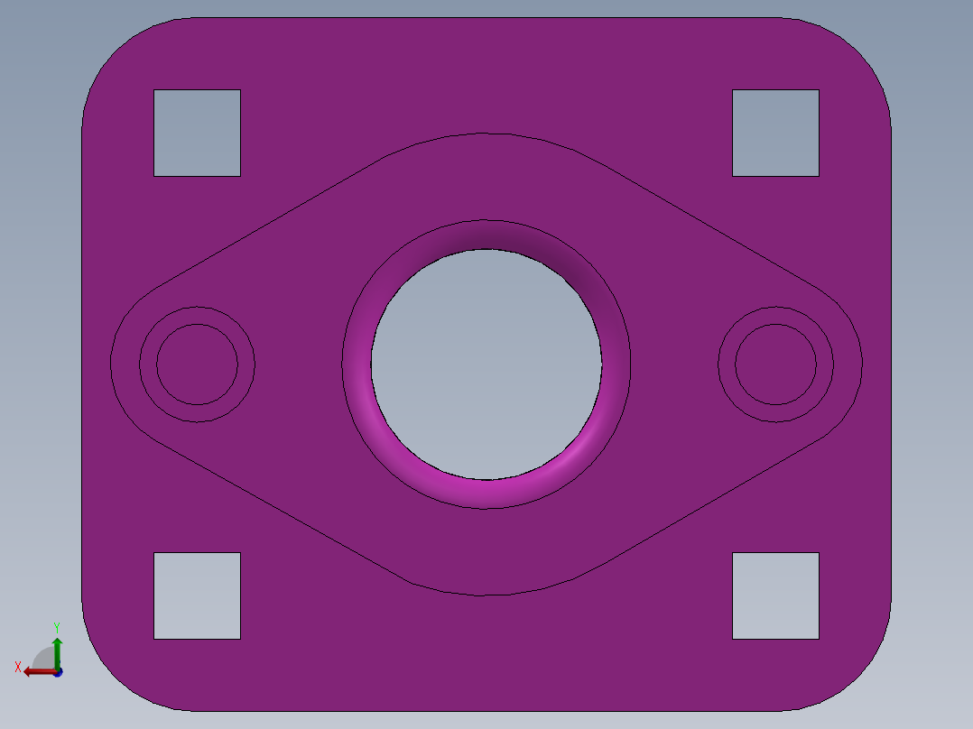 工业管道法兰后视图