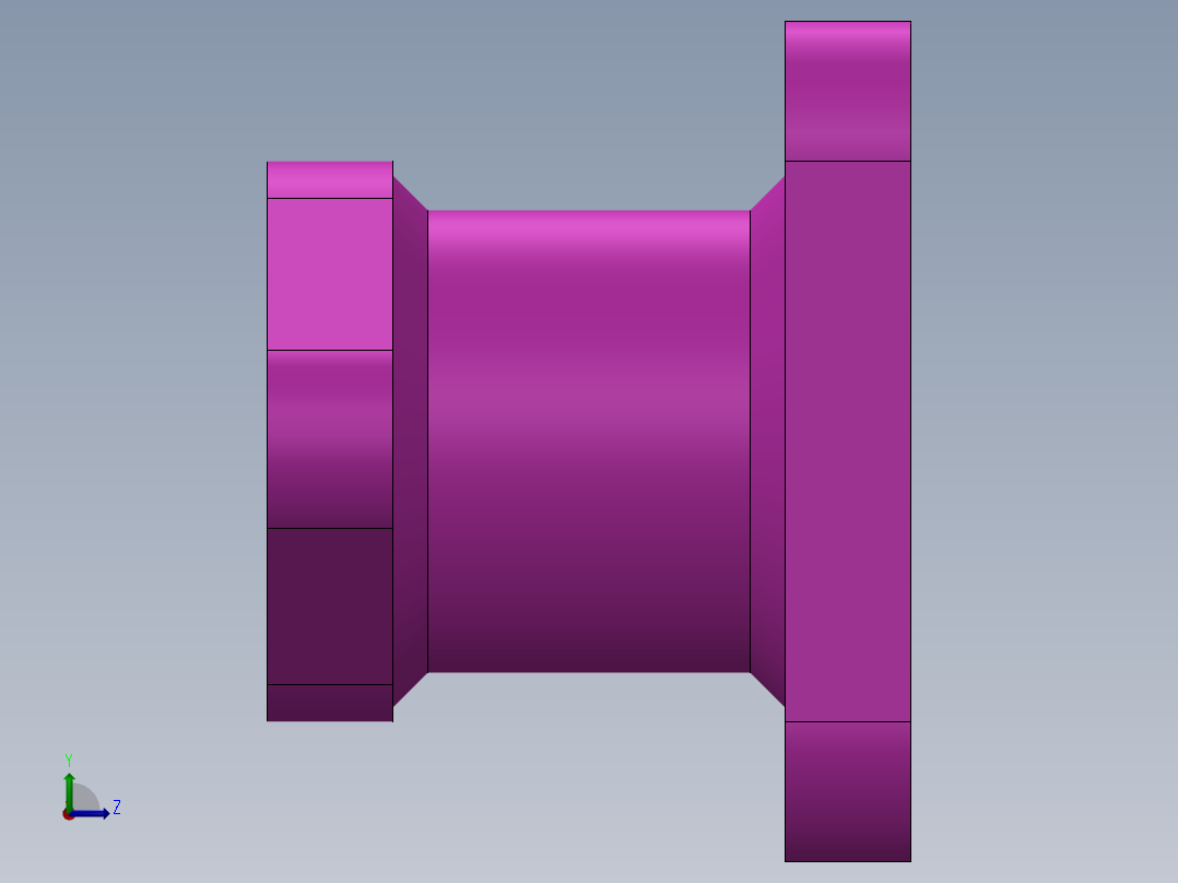 工业管道法兰左视图