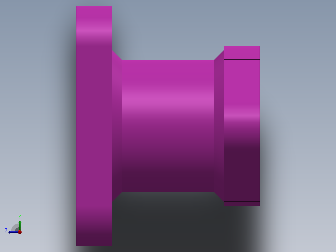 工业管道法兰右视图