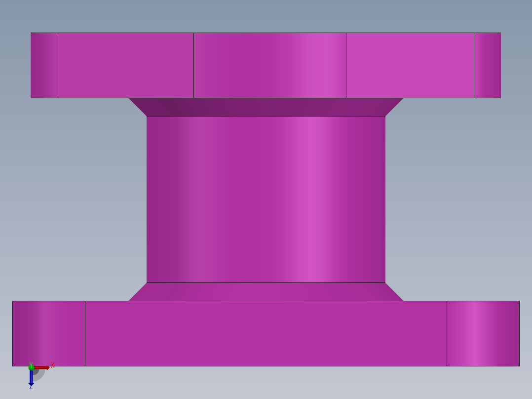 工业管道法兰俯视图