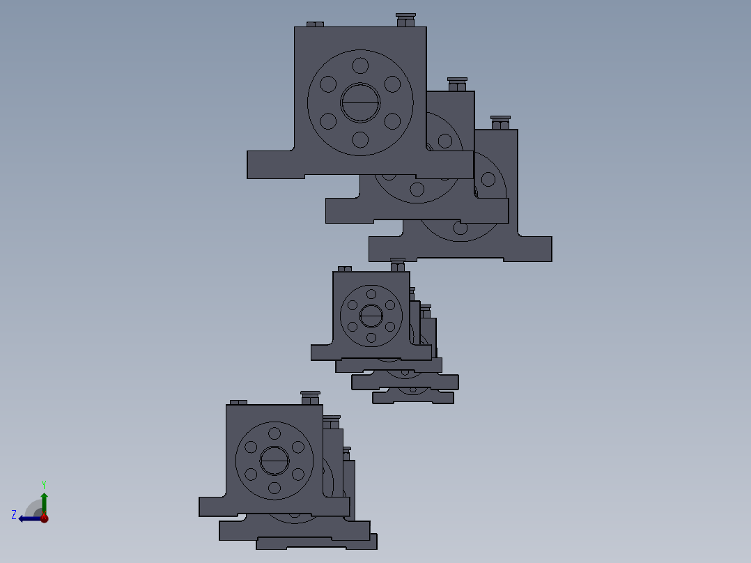气动齿轮式振动器MF50右视图