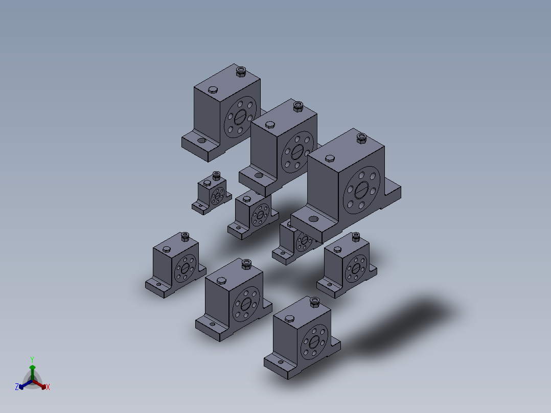 气动齿轮式振动器MF50正等轴测图