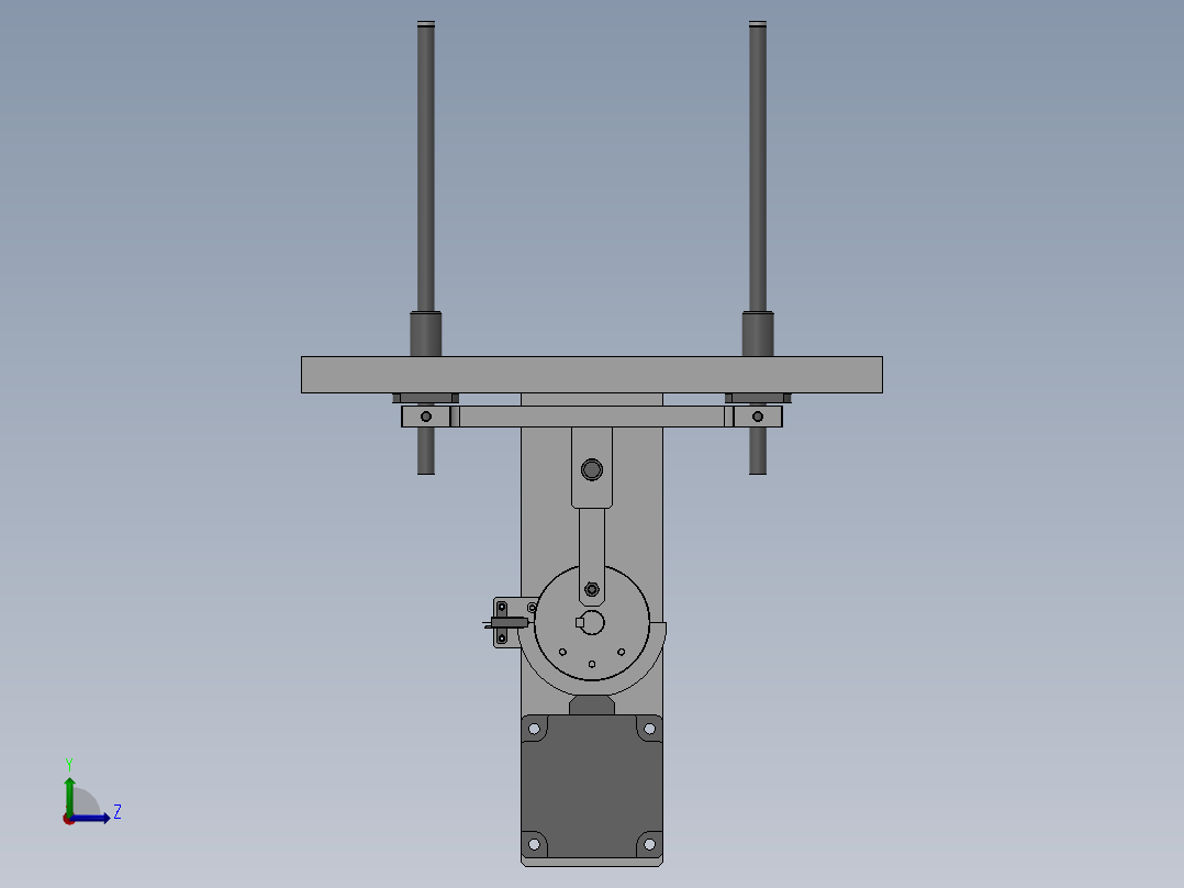 基于偏心轮的顶升机构左视图