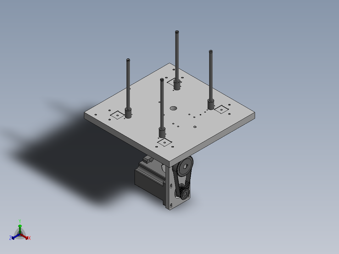 基于偏心轮的顶升机构正等轴测图