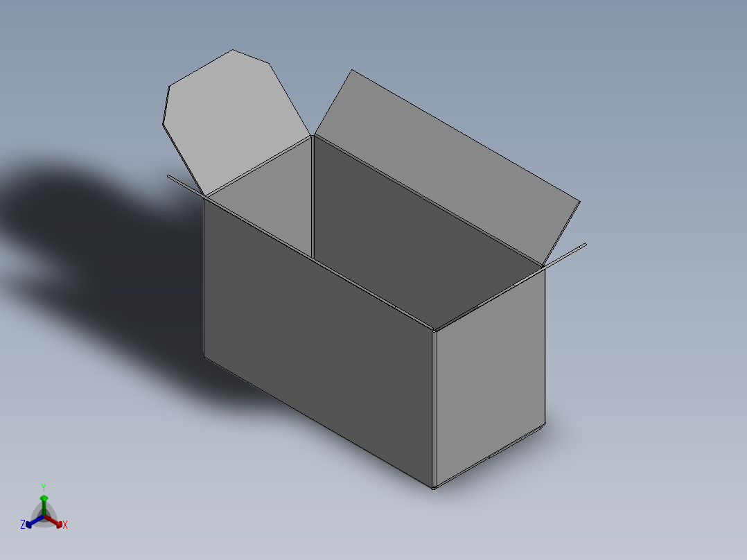 纸板箱正等轴测图