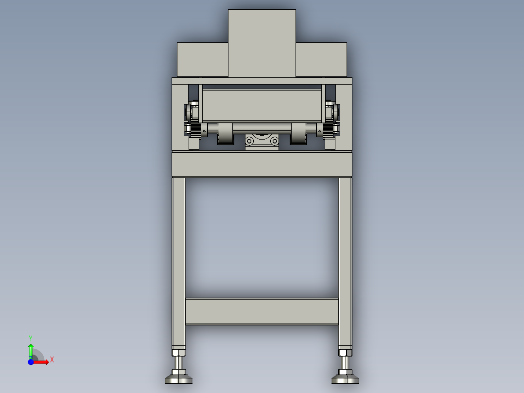 短圆棒料加热炉推钢机前视图