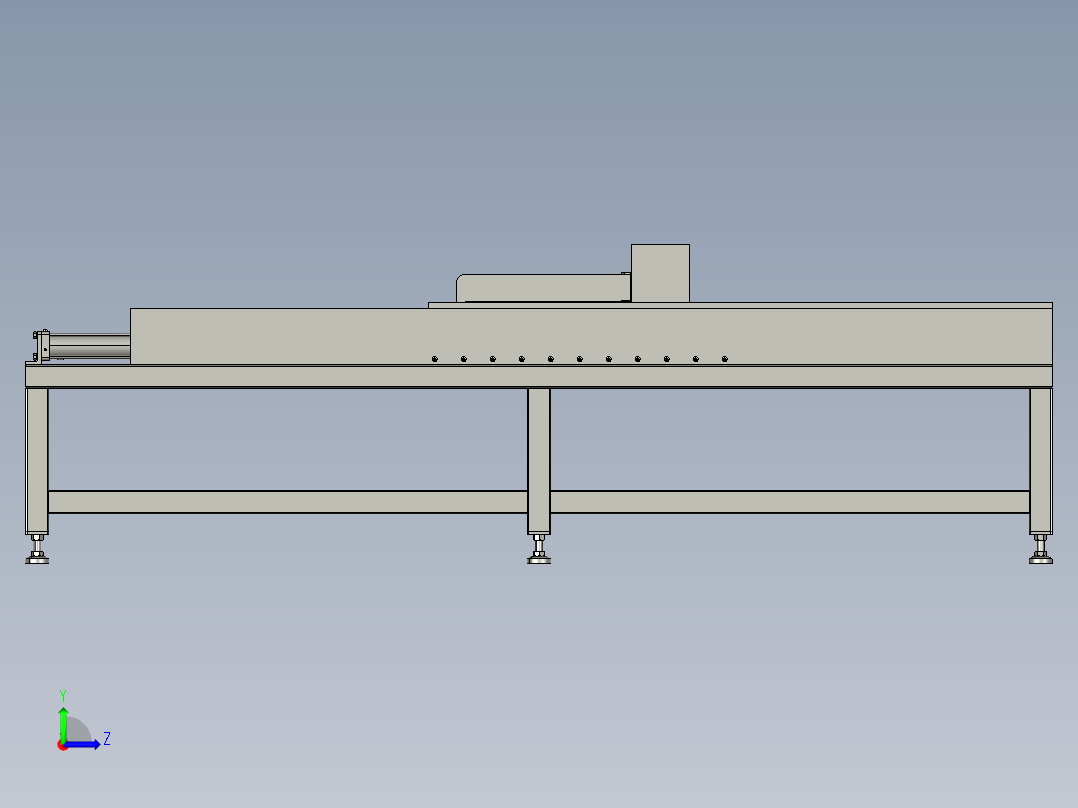短圆棒料加热炉推钢机左视图