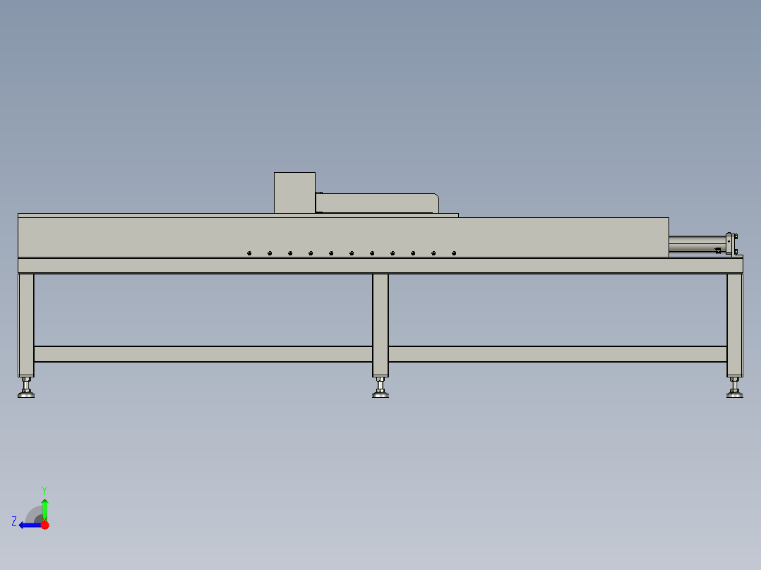 短圆棒料加热炉推钢机右视图