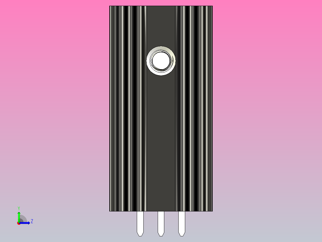 LM7910黑色散热器25 x 12 6 x 6 5毫米孔18 3毫米.stp左视图